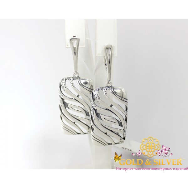 Жіночі сережки срібні "Подих океану" 2725 , Gold &amp Silver Gold & Silver, Украина